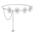 Silver sun face chain belt vintage metal waist jewelry boho body chain for women accessories - Sun Waist Chain / Silver