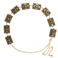 Chaîne de taille en métal doré vintage pour femmes, ceinture bohème à maillons sculptés. - Chaîne de Taille Carrée en Or Antique