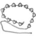 Chaine de taille coeur en metal argente pour femme avec perle accessoire boho vintage. - Argent Cœur Perle