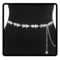 Chic chaîne de taille étoile argentée pour femme, accessoire tendance avec pendentif floral. - Étoile / Argent