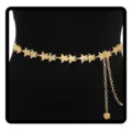 Détail de ceinture chaîne étoiles dorées avec pendentif élégant pour robe tendance - Étoile / Or