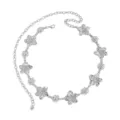 Chaîne de taille en métal argenté élégante avec charms floraux, idéale pour vos robes. - Petites Fleurs / Argent