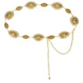 Goldene Metall-Taillenkette für Damen, schicker Kleidergürtel mit Vintage-Scheiben-Design. - Runde Ovale Taillenkette / Altgold