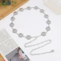Chaîne de taille en métal argenté pour femme, ceinture marguerite tendance pour robes. - Chaîne de Taille Fleur / Argent