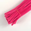 Pink fuzzy pipe cleaners chenille stems DIY craft bundle for kids creative handmade art. - Peach Pink