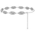 Détails de la chaîne de taille rétro en métal argenté avec tête de taureau pour robe. - Style Tête de Taureau / Argent antique
