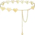 Ceinture chaîne cœur doré pour femme, accessoire de mode taille amour en métal - Petite Chaîne de Taille Cœur / Or