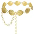 Ceinture chaîne métal or style bohème vintage pour femme, accessoire taille détail chic. - Chaîne de Taille Dentelle Florale Ovale / Or