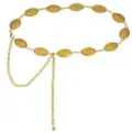 Détail de chaîne de taille en métal doré, accessoire de ceinture disque élégant robes. - Chaîne de Taille Ovale / Or