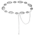 Chaîne de taille en métal argenté pour femmes, belle ceinture décorative avec pampilles. - Chaîne de Taille Ovale Ronde / Argent