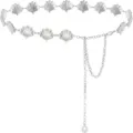 Silver shell metal waist chain stylish body jewelry adjustable belly chain belt for women - Shell Waist Chain / Silver