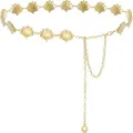 Gold seashell waist chain metal belly chain adjustable body jewelry belt for women - Shell Waist Chain / Gold