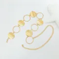Chaine de taille en metal dore pour femme, bijoux de corps chic avec cercle et disque brosse. - Rond / Or