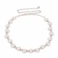 Chaîne en métal argenté avec perles rectangulaires, accessoire de sangle tendance. - Argent