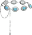 Chaîne de Taille Turquoise Ovale / Argent antique