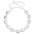 Chaine de taille en metal argente pour femme, ceinture elegante a maillons ronds pour robe. - Anneau Creux / Argent