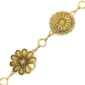 Ceinture chaîne en métal doré avec médaillon floral, accessoire de taille style vintage. - Chaîne de Taille Florale Dorée / Or