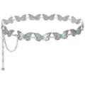 Chaîne de taille papillon en métal argenté avec pierres turquoise, accessoire chic. - Chaîne de Taille Papillon Turquoise / Argent