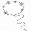 Silberne Metall-Taillenkette mit unregelmässigen quadratischen Anhängern im feinen Design. - Quadratisch / Silber