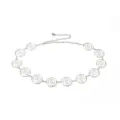 Chaine de taille en metal argente pour femme, elegante avec cercles spirales reglables. - Disque / Argent