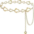 Gouden metalen kettingriem vrouwen, vintage onregelmatige holle tailleketting voor jurken jeans. - Abstrakte Tailleketting / Goud