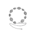 Chaine de taille en metal argente avec plaques de chevaux et de cœurs, style boheme chic. - Argent Cœur Ovale Chaîne de Taille