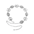Elegante cadena de cintura de metal plateado estilo boho con dijes de caballo y herradura. - Cadena de Cintura de Cabeza de Caballo / Plateado
