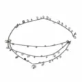 Multi-layer pearl waist chain for women, elegant body chain with shell and star pendants. - Silver