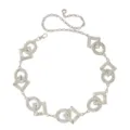 Chaine de taille en metal argenté avec anneaux géométriques ronds et carrés pour femmes. - Chaîne de Taille Losange Rond / Argent