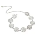 Chaine de taille en metal argente pour femmes, belle ceinture de robe elegante. - Chaîne de Taille Florale Argentée / Argent