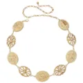 Women retro gold metal chain belt vintage bohemian waist strap dress decorative accessory - Gold Oval Horse Waist Chain