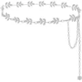Chaine de taille en feuille d'argent chaine de corps ceinture en metal mode detail - Chaîne de Taille Feuille de Branche Argent