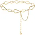 Gold metal waist chain for women, irregular geometric link body chain for dresses and chic outfits. - Abstract Waist Chain / Gold