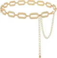 Ceinture chaîne en métal doré pour femme, chaîne de taille géométrique à maillons rectangulaires. - Chaîne de Taille Ovale Dorée