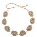 Elegant metal waist chain for women, retro oval pendants, chic dress belt accessories. - Abstract / Antique Gold