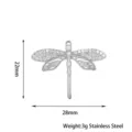 Stainless Steel Dragonfly Pendant Rhinestone DIY Charm 28x22mm Jewelry Accessories - Dragonfly / Silver