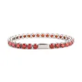 Hip-hop stainless steel tennis bracelet with red cubic zirconia stones for men and women - 16cm / 5MM Steel Color Round Red Zirconia