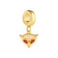 Goldener Edelstahl Fuchs Charm Perle mit Zirkonia für DIY europäische Armbänder. - Kleiner Fuchs Modell A / Gold
