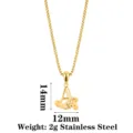 Retro floral zircon letter pendant necklace, stainless steel chain hip hop fashion jewelry. - Letter A / Gold
