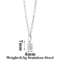 Stainless steel letter B pendant necklace with sparkling zirconia stones and delicate chain. - Letter B / Steel