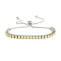 Bracciale tennis in zircone giallo in acciaio inossidabile con cursore regolabile 3mm - Colore Acciaio Pietra Gialla