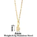 Gold Stainless Steel Letter D Pendant Necklace with Sparkling Zirconia Stones Variant - Letter D / Gold