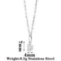 Stainless Steel Letter D Pendant Necklace Zircon Initial Choker Fashion Jewelry Item - Letter D / Steel