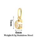 Gold stainless steel letter G pendant with clear cubic zirconia for DIY jewelry making. - Letter G / Gold