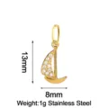 Gold Stainless Steel Sailboat Pendant Cubic Zirconia Charm for DIY Necklace Jewelry Making - Sailing Boat Gold Color