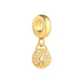 Gold Stainless Steel Padlock Charm Zirconia Dangle Bead for DIY Bracelet Accessories - Lock / Gold