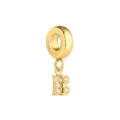 Gold Letter B Charm Stainless Steel Zirconia Pendant for DIY Bracelet Jewelry Accessory - Letter B / Gold