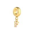 Colgante de letra F de acero inoxidable dorada con circonita accesorio de joyería - Letra F / Dorado