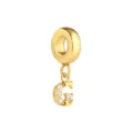 Colgante de letra G de acero inoxidable dorado con circonita cúbica para joyas de serpiente. - Letra G / Dorado