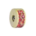 Gold-plated red crystal charm stopper bead with silicone core for DIY bracelet jewelry. - Gold Round Red Zirconia